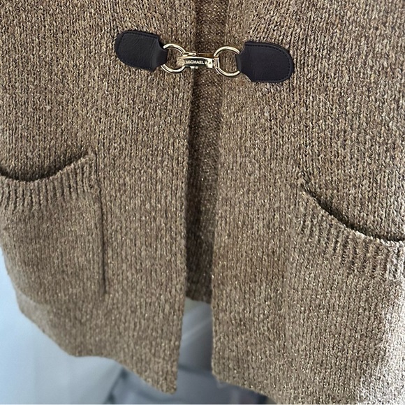 Gold ✨ shimmer lurex cardigan | Michael Kors | Gold Clasp | party sweater - Picture 5 of 7
